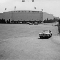 Stadium taken from NW corner entrance (Rainier Ave. & Bayview St). [CF 254612 Petition of Mayor for resolution authorizing application for federal financial assistance in connection with acquisition by the City of the Sicks Seattle Stadium property ]